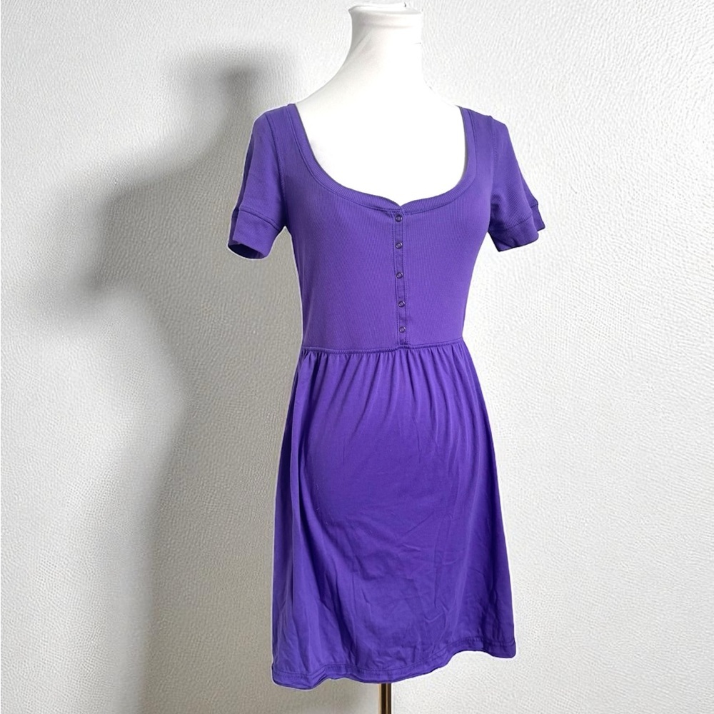 Y2K Aeropostale Purple Button Front Mini Dress Elena Gilbert 2000s New Vintage M
